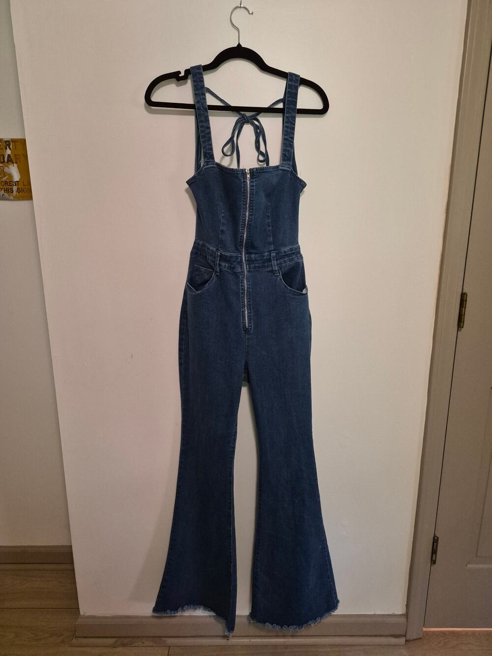 Backless Denim Jumpsuit